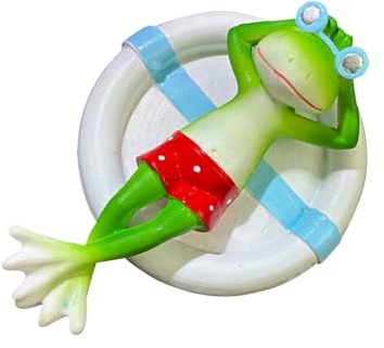 Statua di rana in resina – Adorabile figura animale, decorazione a rana galleggiante, figura in resina animale, simpatica scultura di rana, laghetto decorativo galleggiante, piscina | stagno