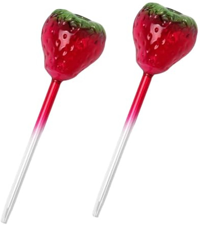 KONTONTY 2 Pièces Globes Arrosage Verre Forme de Fraise Système Automatique Irrigation pour Plantes Intérieur et Extérieur Distribution Uniforme Eau Accessoire Pratique et Décoratif