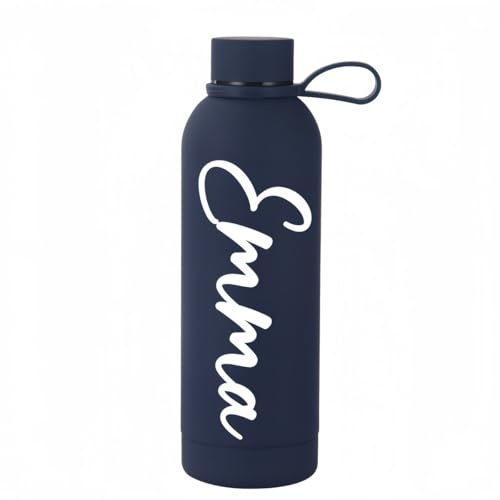 Vaso Personalizado Con Correa De 17 Oz, Botella Deportiva Térmica De Acero Inoxidable Con Aislamiento Personalizado Con Nombre, Como Regalo Para Entusiastas De Los Deportes De Equipo(Blue)