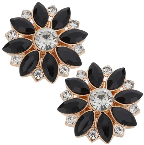 Angoily 2piezas Fundas de Botones de Imitación de Gemas para Mujer, Estilo Girasol Desmontable, Cubiertas Decorativas para Blusas y Chaquetas en Bodas y Fiestas