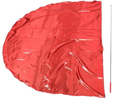 Sewroro Banderas Semicirculares para Adoración y Baile, Bandera de Guardia 190x140 Cm, Color Rojo, Varilla, para Ceremonias Deportivas y Presentaciones al Aire Libre