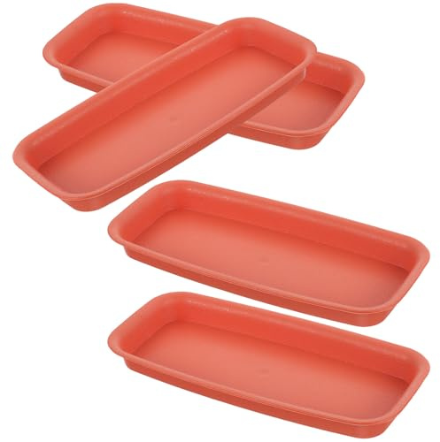 GALPADA 4pcs Coupelles Rectangulaires pour Pot de Fleur en Plastique, Plateau Étanche Anti-Fuite pour Plantes D'intérieur et D'extérieur