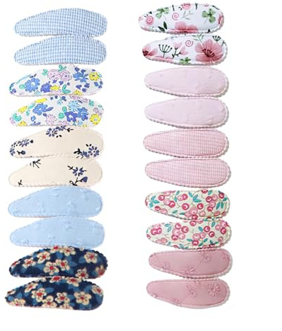 PLUSHCEWT Haarspangen Set 20 Stück Stoff Blumen 5.5cm | Metallclip, Sicherer Halt, Hinterlässt Keine Knicke, Für Damen Mädchen Kinder, Alltag Party Geschenk