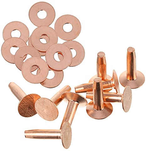 Holibanna Kit de Remaches Metálicos para Cuero de 10 Piezas, Color Oro Rosa, Remaches Tubulares y Pequeños Orificios, Ideales para Maletas de Viaje, Bricolaje y Artesanía en Cuero