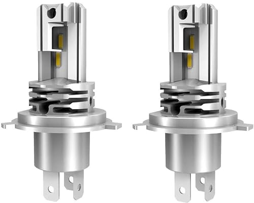 LICHUANUK Halogen Auto Lampen H4, 500% Helligkeit als Halogenlampen 6000K Kaltes Weiß,1:1 Mini-Größe, 2 Stück