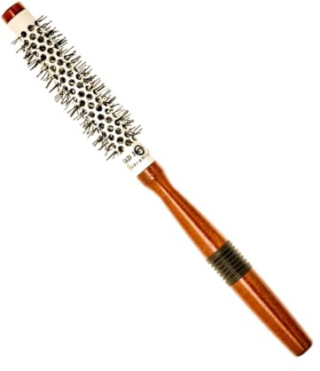 Head Jog Ceramic Wooden Radial Round Brush. Styling & Volumising 16 mm. | Hair Tool With Nylon Bristle & Vented, Ceramic Barrel For Smooth Hair With Shine. Versatile Wooden Hair Brush