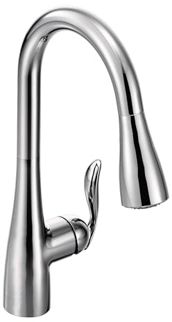 Moen Arbor Chrome One-Handle Kitchen Faucet with Pull Down Sprayer Featuring Power Boost and Reflex, 7594C