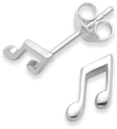 Sterling Silver Semi Quaver Earrings - SIZE: 7 x 4 mm x 1.3mm thick 5279. Gift Boxed