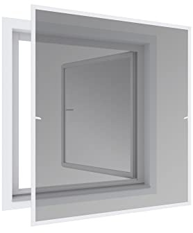 Windhager Insektenschutz Rahmen Fenster EXPERT, Fliegengitter Alurahmen für Fenster, Selbstbausatz 100 x 120 cm, weiß