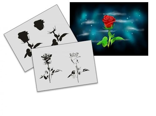 UMR-Design AS-189 Rose Airbrushschablone Step by Step Grösse XL