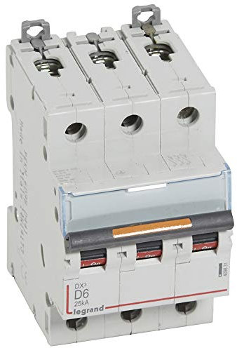 Disjoncteur DX³ - 25kA - 3P 400V~ - 6A - courbe D - 3 modules