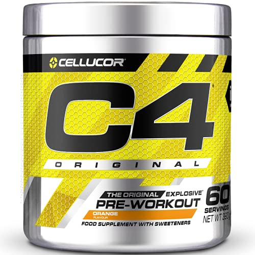 C4 Original Beta Alanine Sports Nutrition Bulk Pre Workout Powder for Men & Women | Best Pre-Workout Energy Drink Supplements | Creatine Monohydrate | Orange Burst | 60 Servings
