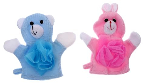 MERRYHAPY 2pièces Mitaines de Bain Double Usage pour Garçon pour Fille Éponge Corporelle à Motifs Animaux Serviettes de Bain