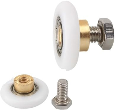 Ruote per porta doccia, Ruote for porte scorrevoli in vetro da 8 pezzi con puleggia for doccia, ruote for porte scorrevoli in vetro in nylon, rulli rotondi appesi for porte da doccia(Diameter 25mm)