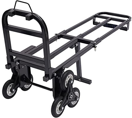 Sackkarre Treppensackkarre Klappbar bis 210 kg Belastbar, Stahl Treppenkarre 3-Räder Gummi als Treppensackkarre, Schubwagen oder Holztransportkarre