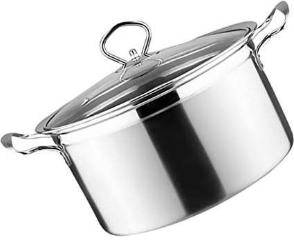HOLIDYOYO 1 Pezzo Pentola Acciaio Inossidabile con Rivestimento Antiaderente per Cucina Induzione e Facile da con Temperato e Design