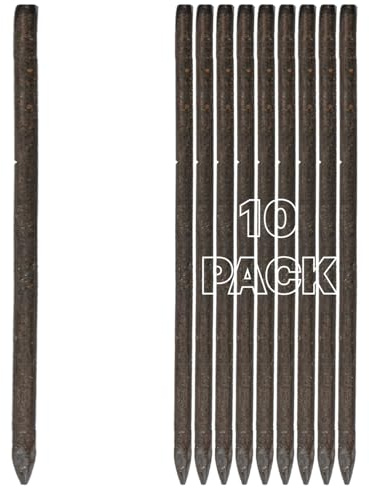 Heavy-Duty Steel Road Form Line Pins & Concrete Forming Stakes | Durable Cement Pins & Temporary Marking Stakes for Road Forming, Event Fencing (12mm x 450mm 10 PACK)