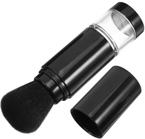 Ciieeo Brocha para Polvos Sueltos Automática Negra, Pincel para Rubor Portátil Fibras Suaves, Accesorio para Maquillaje Facial, Adecuado para Uso Diario y Viaje