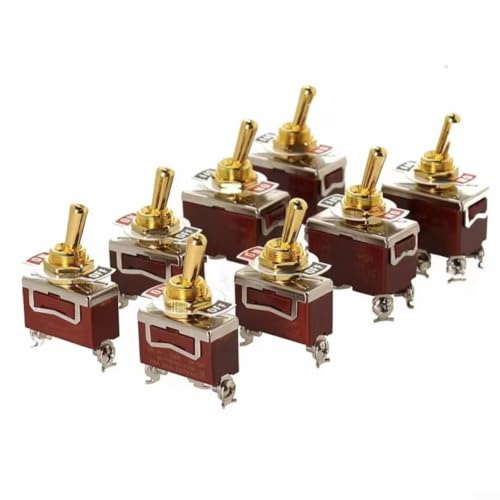 5 interruttori a levetta momentaneo a 3 vie, 20 A, 250 V CA, perni in rame, alloggiamento in bachelite, per auto, barca, camper, jeep, marine, yacht, elettrodomestici, attrezzature elettriche robuste