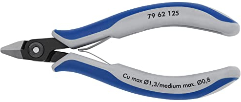 KNIPEX Präzisions-Elektronik-Seitenschneider mit Mehrkomponenten-Hüllen brüniert 125 mm, 79 62 125
