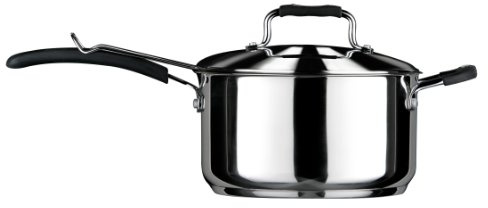 Premier Housewares Tenzo S II - Freidora de Acero Inoxidable con Mango de Goma Suave