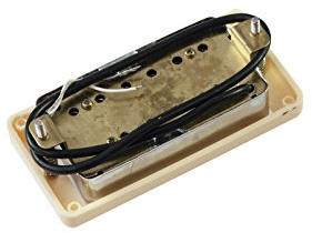 DIMAVERY Humbucker mit Silberkappe und Rahmen | Humbucker-Tonabnehmer für E-Gitarren