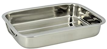 MENASTYL - Plat à four inox de qualité Harry 30x21 cm forme rectangle avec poignées acier inoxydable rabattables - 4615220