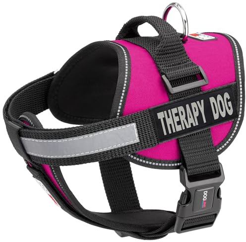 Dogline Westengeschirr für Hunde und 2 abnehmbare Therapie-Hundepflaster, Größe L/71 bis 96,5 cm, Rosa