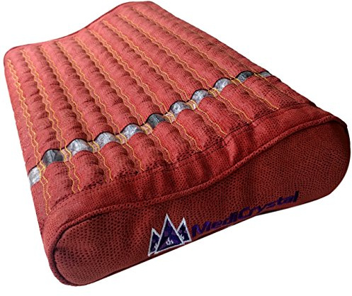 MediCrystal Far Infrared Edelstein-Kissen - mit natürlicher Kristallen - negativen Ionen - FIR Hitze - Nicht EL Rötlich 20 L x 12 W x 4 H LEICHTE