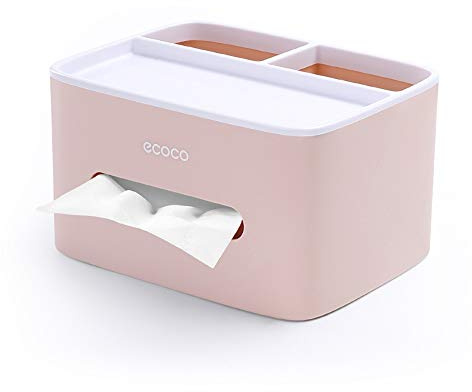 MHTECH Taschentuchbox, Kosmetiktuchbox, PVC, multifunktionale Box, Stifthalter, Fernbedienungshalter, Taschentuchhalter, Aufbewahrungsbox, Kosmetiktuchbox (Rosa) | Multifunktionsbox, Stifthalter, Fernbedienungshalter, Aufbewahrungsbox, Cosmetic Tissue Box