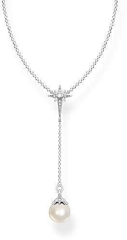 THOMAS SABO Damen Kette Perle mit Stern 925 Sterlingsilber