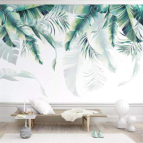 Papier peint photo personnalisé rétro forêt tropicale tropicale palmier feuilles de bananier peinture murale chambre salon canapé papier peint 3D-environ 250 * 175 cm