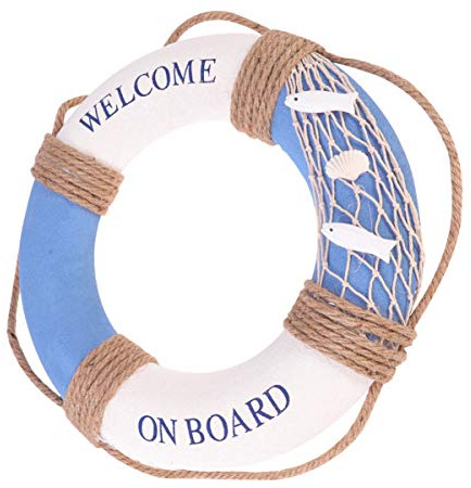 ABOOFAN Nautical Decorative Ring Buoy Lifebuoy Wall Hanging Decor Foam Cloth Life Ring Nautical Decor Room Decor Mediterranean Style Home Decoration 30cm