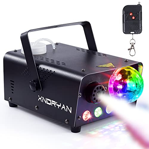 Fog Machine, 600W Professional Party Smoke Machine with Disco Ball Light – RGB LED Stage Smoke Machine 2500CFM Huge Fog for Parties, Weddings, DJ Events, Halloween & Clubs