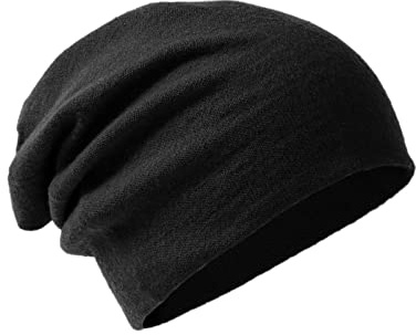 Villand Cappello Beanie in 100% Lana Merino per Donna e Uomo con Borsa Regalo, Berretto da Sci a Doppio Strato, Cappello in Lana Lavorata a Maglia per l'inverno (Nero)