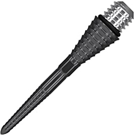 Target Darts Unisex konvertering schweiziska dartpilar – konvertera mjuk spets till stålspetspunkter, svart, 26 mm UK