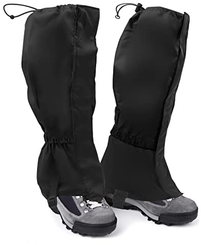 REAQUE Outdoor Gamaschen, 500D wasserdichte Gamaschen Ärmel Beinschutz für Radfahren Snowboarden Wandern Klettern (Schwarz)