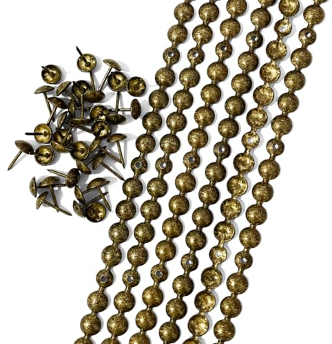 Let's Decorate 20 Meter Polsternägel, dekorative Nagelstreifen/Nagelkopfbesätze, Polster-, Sofa-Nägel, Lockernägel (9,5 mm, antik/20 m)