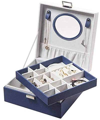 Coffret pour Bijoux Boîte à Bijoux Boîte À Bijoux En Cuir PU Avec Organisateur De Bijoux De Voyage Portable Et Colliers Amovibles Crochets Cubes Compartiment Couvert Coffre Bijoux Organisateur à Bijou