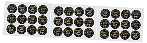jojofuny 24 Sheets Happy Year Sticker Round Seal DIY Cookie Bags Labels Adhesive Sealing Packaging Sticker for Baking Packaging and Present Labels