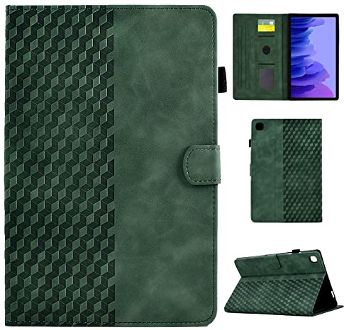 Hülle für Samsung Galaxy Tab A7 10,4 Zoll 2022/2020, PU Leder Tablette Schützhülle für SM-T500/SM-T503/SM-T505/SM-T507 Multi-Winkel Ständer Cover Case mit Auto Schlaf/Wach für Galaxy Tab A7, Grün