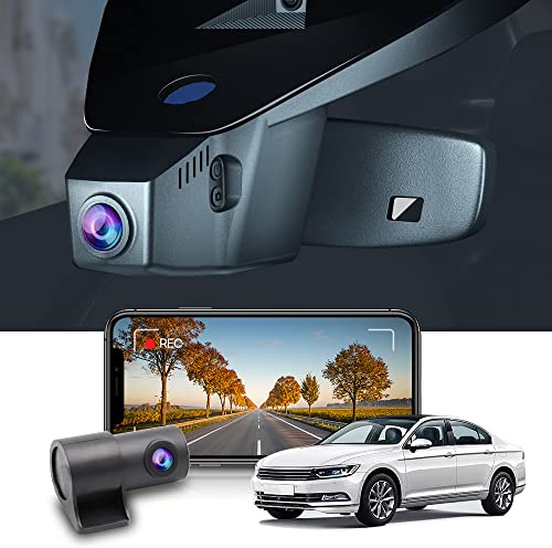 Fitcamx Dashcam Autokamera, geeignet für VW Passat (B8) 2016-2020 (HD2-6113), Dashcam 4K 2160P + 1080P UHD Video, WiFi, OEM Volkswagen Zubehör, G-Sensor, Loop-Aufnahme, WDR, 128 GB Karte