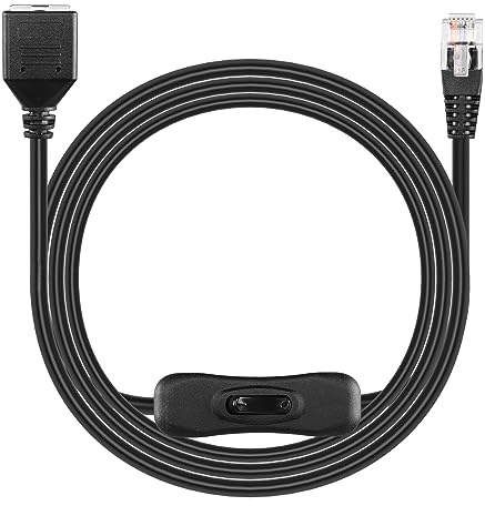 SinLoon RJ12-Telefonverlängerungsleitung 6P6C Stecker-zu-Buchse-Telefon-Festnetz-Telefonkabel mit Trennschalter (1.5M/4.9FT)