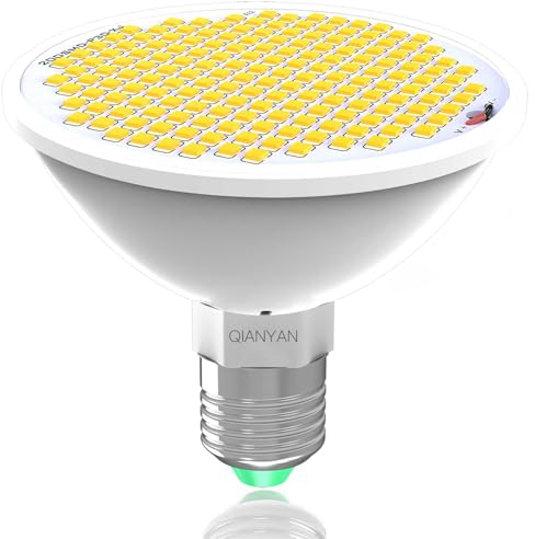 QIANYAN Sonnenlicht Vollspektrum Wachstumslampen für Innenpflanzen, Warme weiße Pflanze wachsende Lampen, 200 Led Grow Lights Birnen wachsende Birnen für Garten