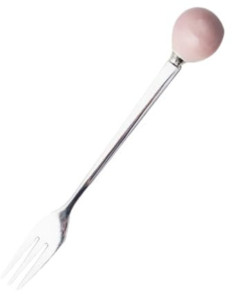 IMIKEYA 6pcs Mini Dessert Forks Ceramic Handles Stainless Steel Ice Forks for Cake Dessert Tea for Home Use
