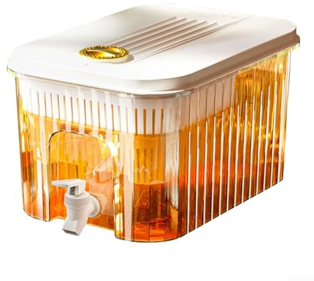 Juego de jarra de agua fría, dispensador de jarra frita con grifo, jarra de agua fría de 5 litros, dispensador portátil de bebidas para nevera, gran capacidad (A)