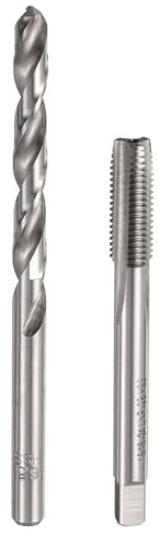 sourcing map Tap & Drill Bit Set, 1pcs 5/16-24 UNF Straight Flute Thread Taps and 1pcs 6.5mm Twist Drill Bits, HSS6542 Screw Tapping Threading Tools