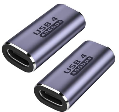 GHQXZT USB C Female to Female Adapter,USB c Coupler Female to Female 100W Power Delivery, 40Gbps USB c to c Female with 8K 60Hz Video Display Compatible for iPad, MacBook,Thunderbolt 4/3 (2Pack)