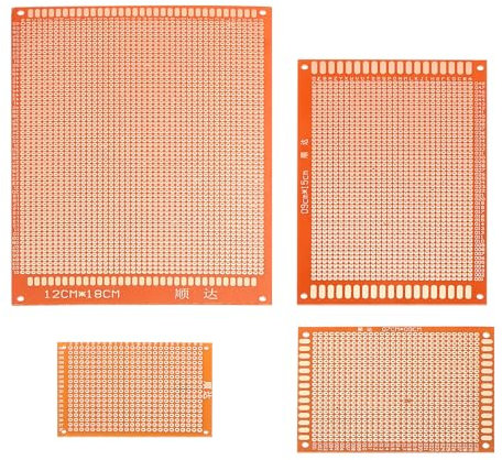 PATIKIL PCB Board Copper Strip Board, 12pcs 4 Sizes Prototype Circuit Board Kit Breadboard with Plated Hole for DIY Soldering Electronics Projects