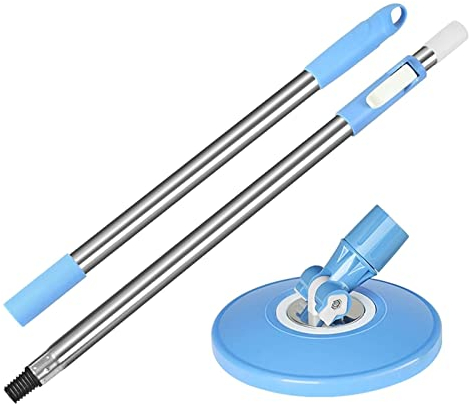Trapeador húmedo y seco Trapeador giratorio Mango de acero inoxidable duradero, cabezal de trapeador de microfibra para girar 360º Trapeador giratorio mágico Trapeador de limpieza de altura ajustable
